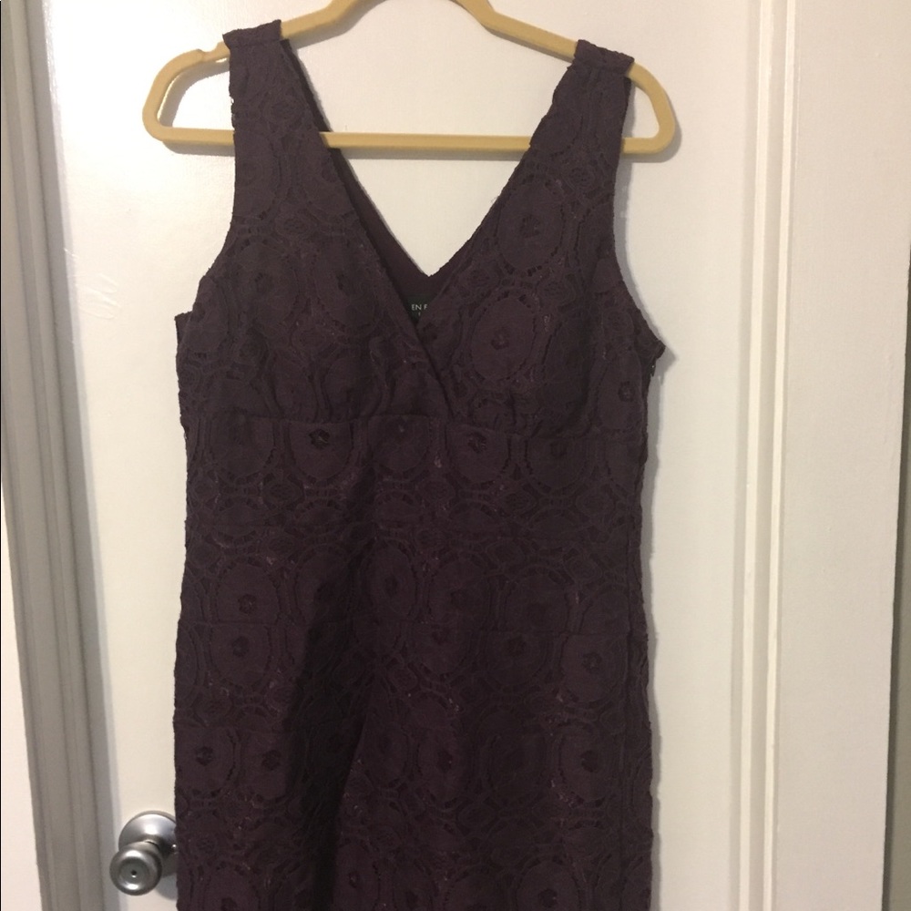 Enfocus dress plum purple dress lace overlay